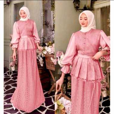 Mia Gamis One Set Brukat Terbaru Remaja Dewasa Wanita Terkini Dress Fashion Pesta Seragaman Kondanga