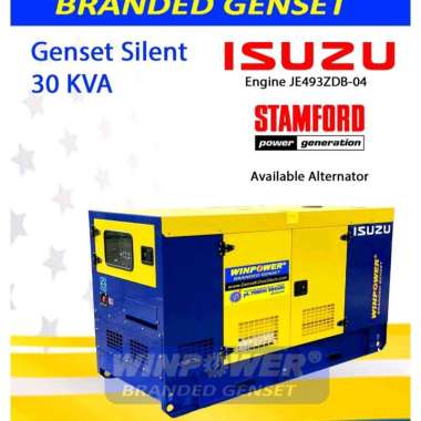 genset silent isuzu 30 kva alternator stamford