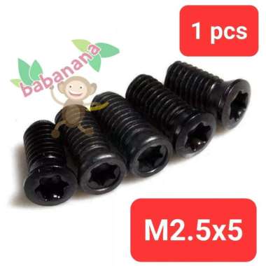 Screw Torx M2-M5 Flat Head Hitam baut sekrup rata bintang 6 M2.5x5