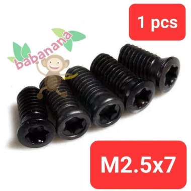 Screw Torx M2-M5 Flat Head Hitam baut sekrup rata bintang 6 M2.5x7