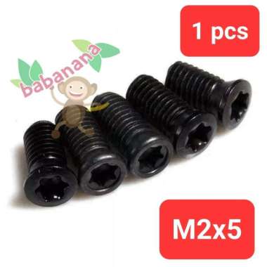 Screw Torx M2-M5 Flat Head Hitam baut sekrup rata bintang 6 M2x5