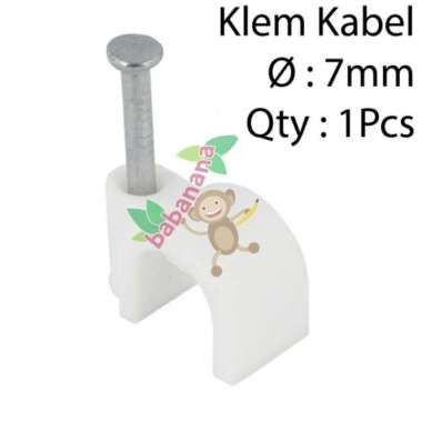 Klem Kabel diameter 7mm pengatur manajemen cable clip klip dinding