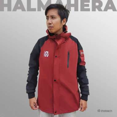 THOBACH-JAKET WATERPROOF HALMAHERA JAKET OUTDOOR PRIA WANITA Maroon XL