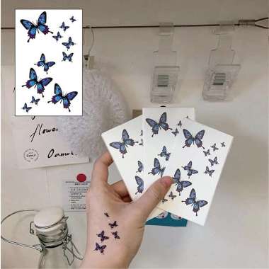 dhio-(1pcs) Stiker Tato Anti Air Wanita Korea Unisex Sekali Pakai Baru Stiker Pria Tato Kupu-kupu Bi