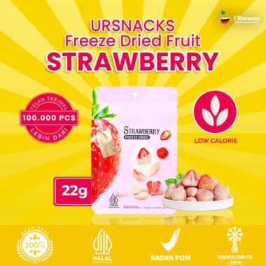 Snack import | Ursnack Freeze Dried Snack Buah Strawberry Kering 22 gr (ds bgr) Strawberry