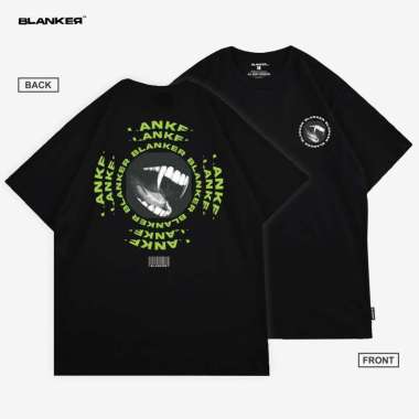 Blanker Kaos Hitam Sablon Plastisol Circle Fang / dracula XXL