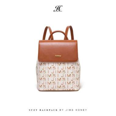 Jims Honey - Suzy Backpack - Tas Ransel Wanita - WhiteBrown WhiteBrown