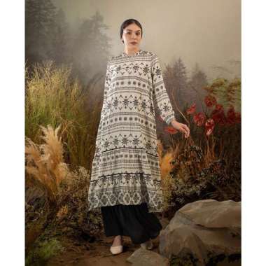 Heaven Lights - Zaura Midi Dress - Dress Wanita M Broken White