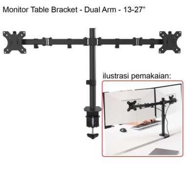 Monitor Dual Arm Table Bracket - 13-27 Inch - Vesa 100X100 Pc Monitor Multicolor