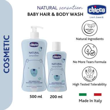 CHICCO Natural Sensation Baby Hair & Body Wash / shampo dan sabun bayi 200ml