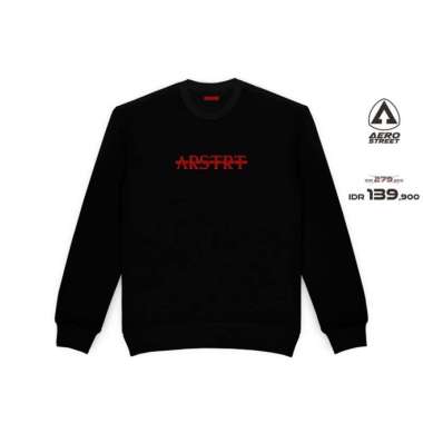 Aerostreet Crewneck Deluxe Hitam Sweater Sweatshirt BAAAA XXL