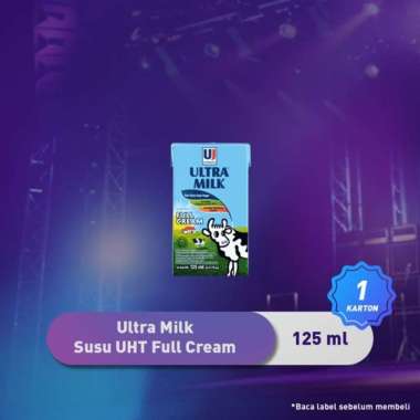 Susu Ultra Milk UHT Full Cream 125mL 1 karton/dus (40 pcs)