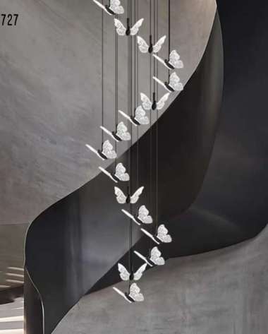 Lampu Tangga / Lampu Void / Volvoreta Pendant Lamp (PO727) 10 Head Hitam