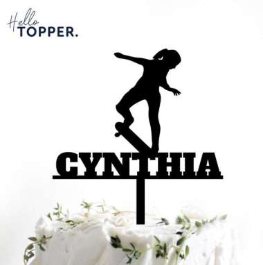 CUSTOM CAKE TOPPER / TOPPER / CAKE TOPPER / HIASAN KUE SKATEBOARD 13CM