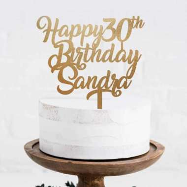 Custom Cake Topper Acrylic Modern | Topper Kue Akrilik Custom Tulisan 17cm