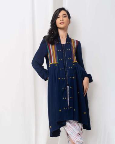 Lembayung Lurik Kebaya Navy XL