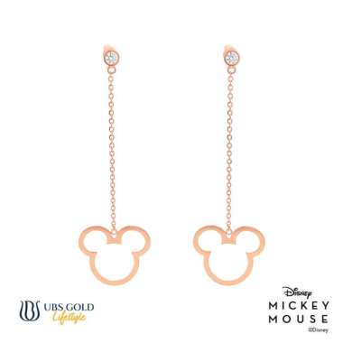 UBS Gold Anting Emas Disney Mickey Mouse - Ewy0001 - 17k Rose Gold