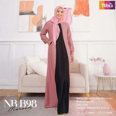 Gamis nibras nb b98 - Maroon, S S - XL Maroon