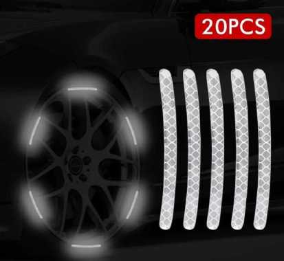 (1 Set 20pcs)Sticker Glow In The Dark Mobil Motor / Stiker Strip Reflektif Velg Mobil Motor Universa