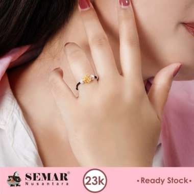 Cincin Emas Tali Rustic Flower Gold 23K Semar Nusantara