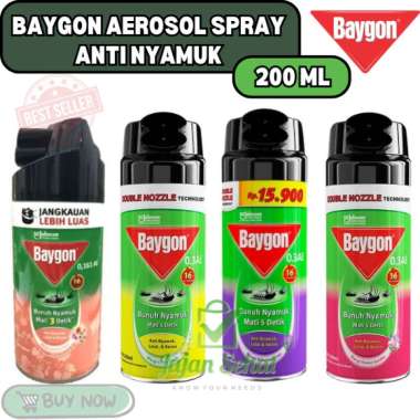 Baygon Aerosol Spray Anti Nyamuk 200 ml Flower Garden