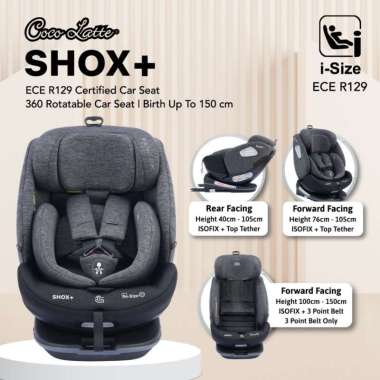 Car Seat Dudukan Mobil Anak Bayi Cocolatte Shox+ Rotatable CarSeat 360° Kursi Mobil Anak Bayi abu-ab