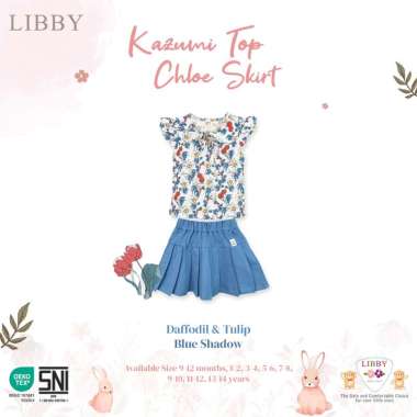 Libby - Kazumi Top & Chloe Skirt | Setelan Baju Rok Anak Perempuan DAFFODIL&BLUE 9-12m