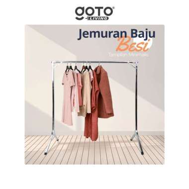 Goto Helix Tiang Jemuran Baju Besi Lipat Hanger Pakaian Portable