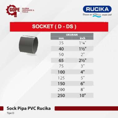 Socket Sok Sambungan Pipa Paralon Pvc Rucika D 2 1/2"