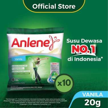 Anlene Susu Bubuk Dewasa Vanila 10 x 20g Sachet - Sususu Anlene Renteng Vanilla