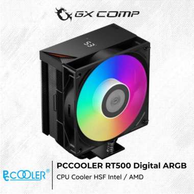 PCCOOLER RT500 Smart Digital Monitor ARGB Black - CPU Cooler HSF Intel / AMD | PC COOLER RT 500