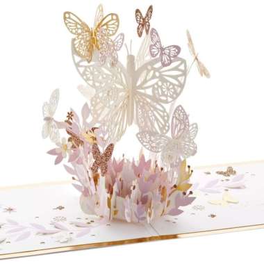 GREETING CARD- KARTU UCAPAN-HALLMARK-BUTTERFLY-THINKING OF U-3D POP-UP