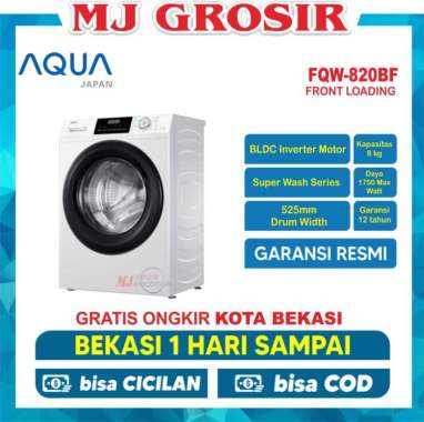 MESIN CUCI FRONT LOADING AQUA JAPAN FQW820BF FQW 820 BF 8 KG