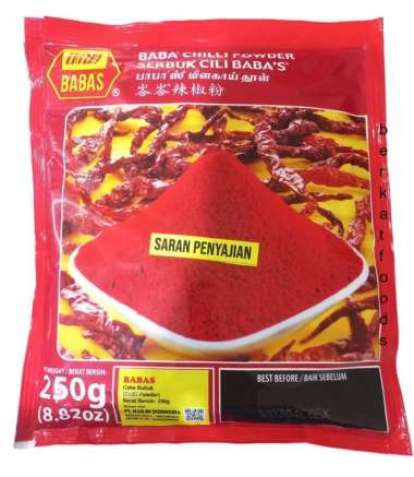 Bubuk Cabai Babas Cabe / Chilli Powder Malay Chili Chillies 250 gr