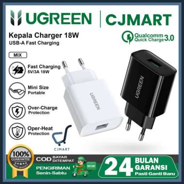 UGREEN Kepala Charger iPhone Fast Charging 18W 20W 30W ADP 18W WHITE