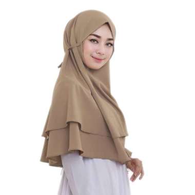Bergo Instan 2 Layer Simple Maryam Dua lapis PUTIH