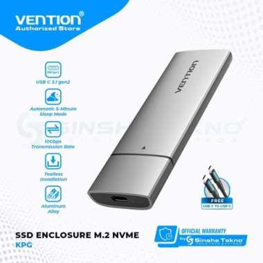 Casing NVME Vention M.2 M2 NVMe Casing SSD Enclosure - KPG Grey