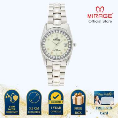 Mirage Jam Tangan Pria Permata Analog RX 1579 M Silver Original Stainless Plat Radium