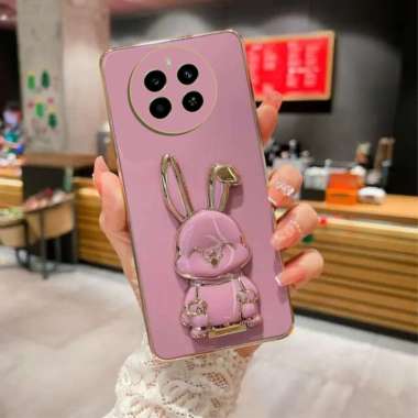 CASING REALME 13 CASE PREMIUM SOFTCASE PLATING BUNNY HOLDER REALME 13 UNGU
