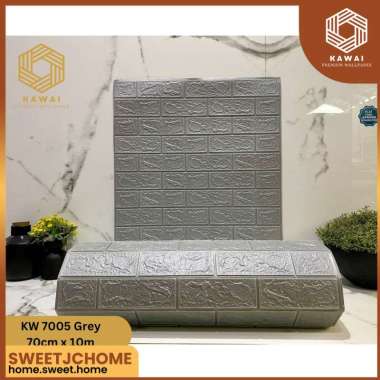 Kawaii Wallpaper - 10 meter x 70cm 1gulung Wallpaper Dinding 3D Brick Solid Color Character / wallpa