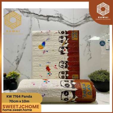 Kawaii Wallpaper - 10 meter x 70cm 1gulung Wallpaper Dinding 3D Brick Solid Color Character / wallpa
