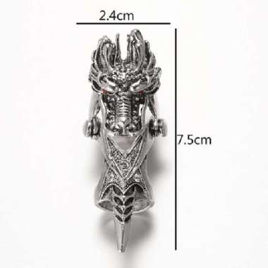 Cincin Jari Gaya Punk Gothic Knuckle Scroll Full Finger Ring 1122-175 FOX