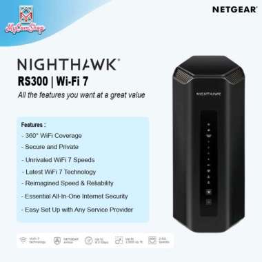 Netgear Nighthawk RS300 Router Tri-Band WiFi 7, 2.5Gbps Ethernet, 9.3Gbps Total Speed