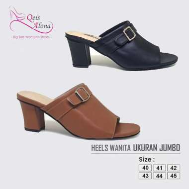 Sandal Wanita Selop Kulit Ukuran Besar Jumbo 40-45 Sendal Heels Pesta Kondangan Cewek Original 43 Ta