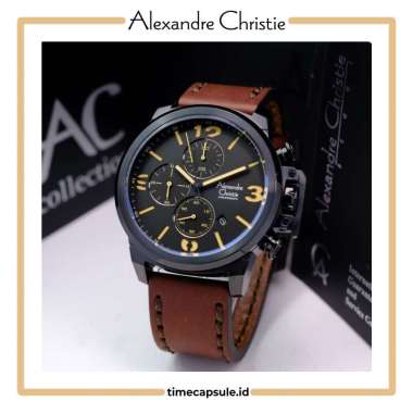 Jam Tangan Pria ALEXANDRE CHRISTIE Original AC 6280 MC BLACK BROWN