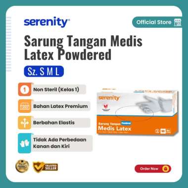 Serenity Sarung Tangan Medis Latex Powdered Ukuran- M