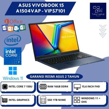 LAPTOP BARU ASUS VIVOBOOK 15 A1504VAP INTEL CORE 7 150U RAM 16GB SSD 1TB 15,6INCH BLU - VIPS7101
