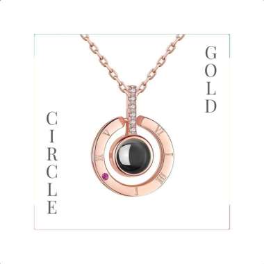 Goto Ovizia Gift Box Bunga Mawar Kalung Liontin Kotak Kado Aesthetic CIRCLE GOLD