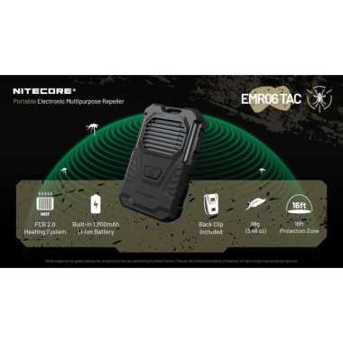 NITECORE Alat Pengusir Nyamuk Elektrik Portable Mat Repeller 1800mAh Hitam