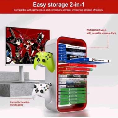 Rak Storage Stand Tower Tempat Disk Kaset PS 4 PS 5 XBOX Nintendo Switch